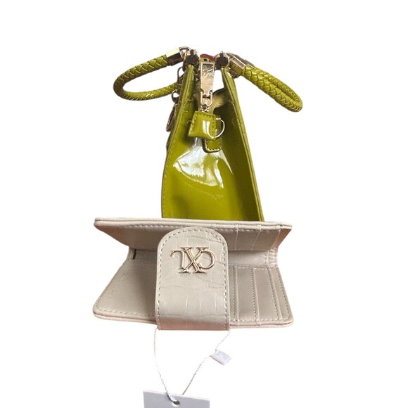 Bebe Dana Seagrass Top Handle Crossbody Purse CXL Christian Lacroix Croco Wallet - Picture 4 of 6